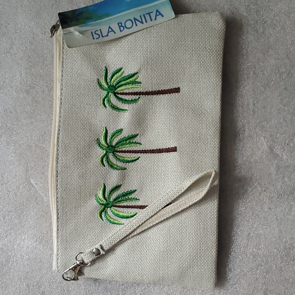 Pouch Set Of Two Cream and Green New - Picture 3 of 9